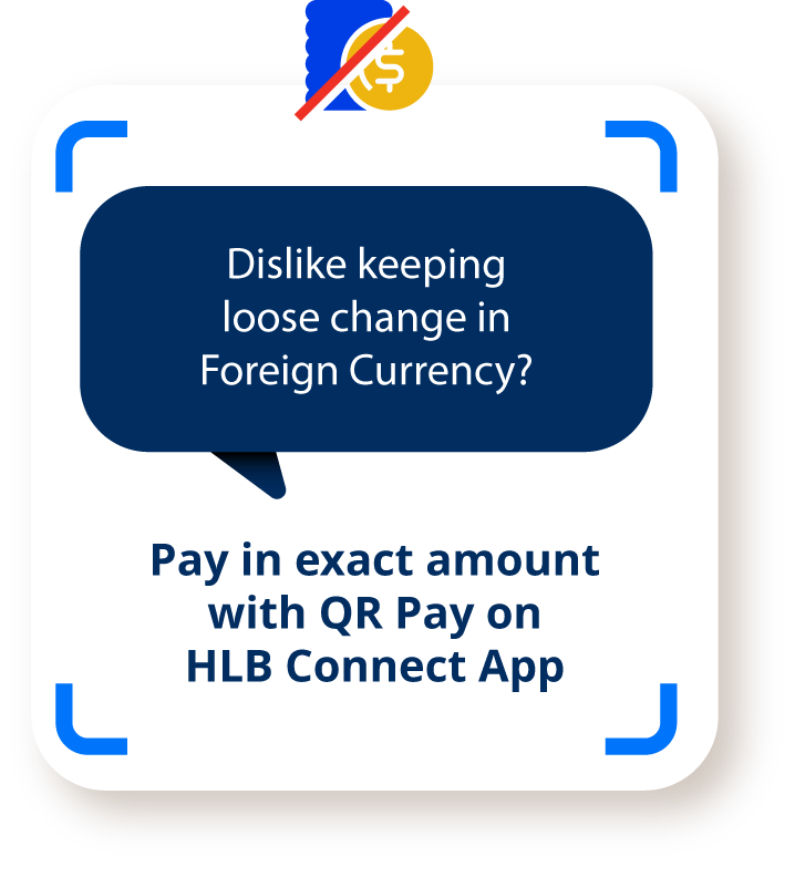 Pay in exact amount with QR Pay on HLB Connect App