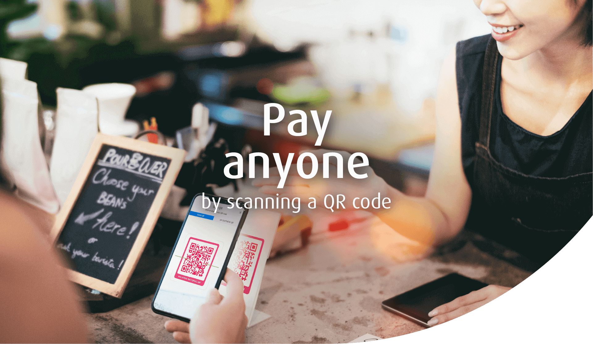 Pay anyone by scanning a QR code