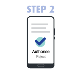 Review details Authorise or reject the transaction on Connect App