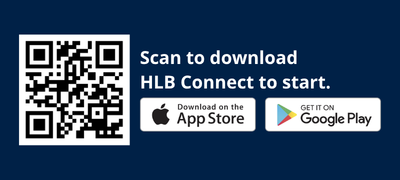 Scan to download HLB Connect to start. 