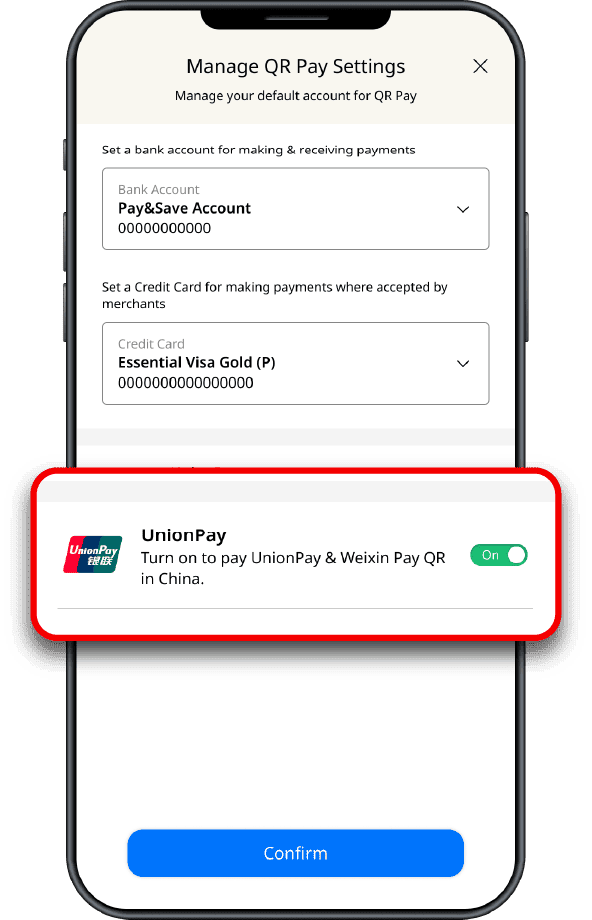 Enable UnionPay QR Step 4