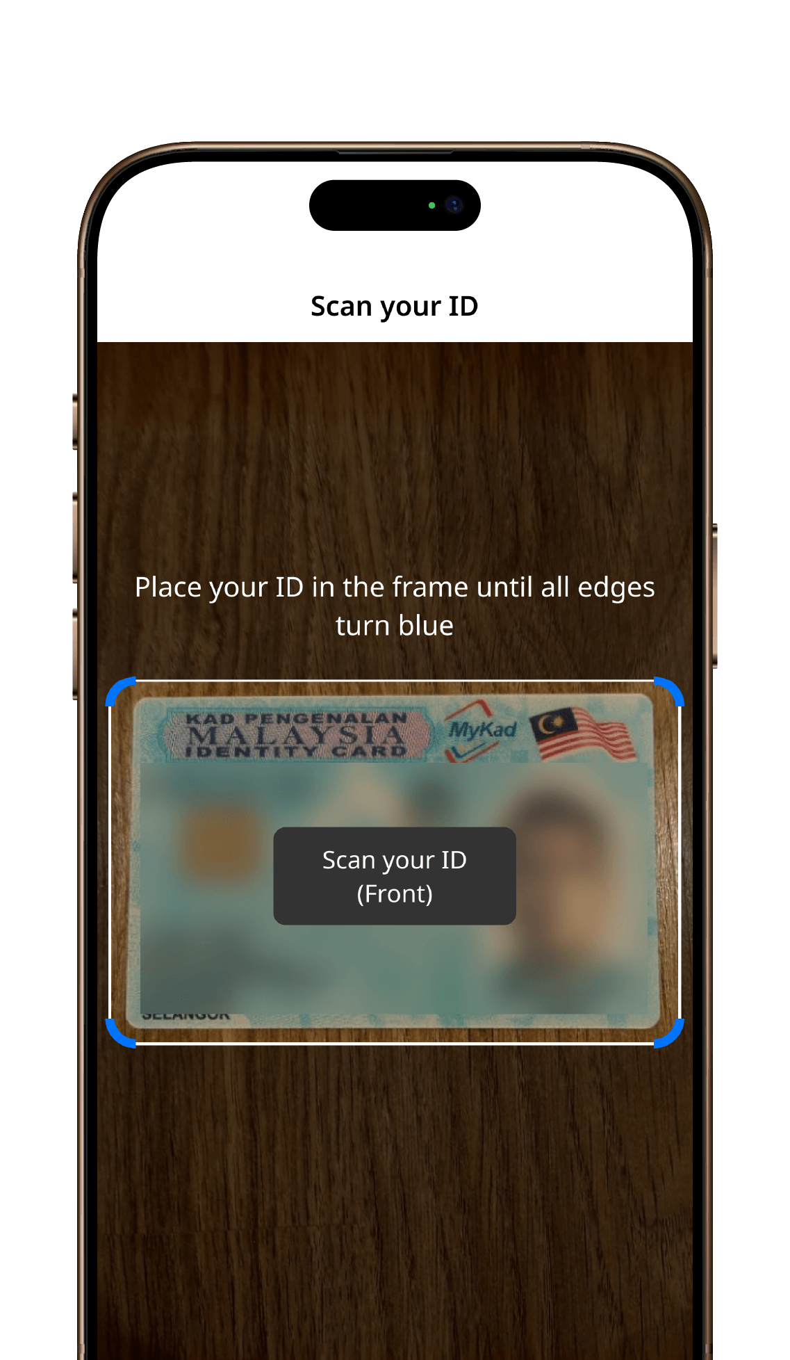 Enter your details, scan your MyKad and take a selfie to verify your identity