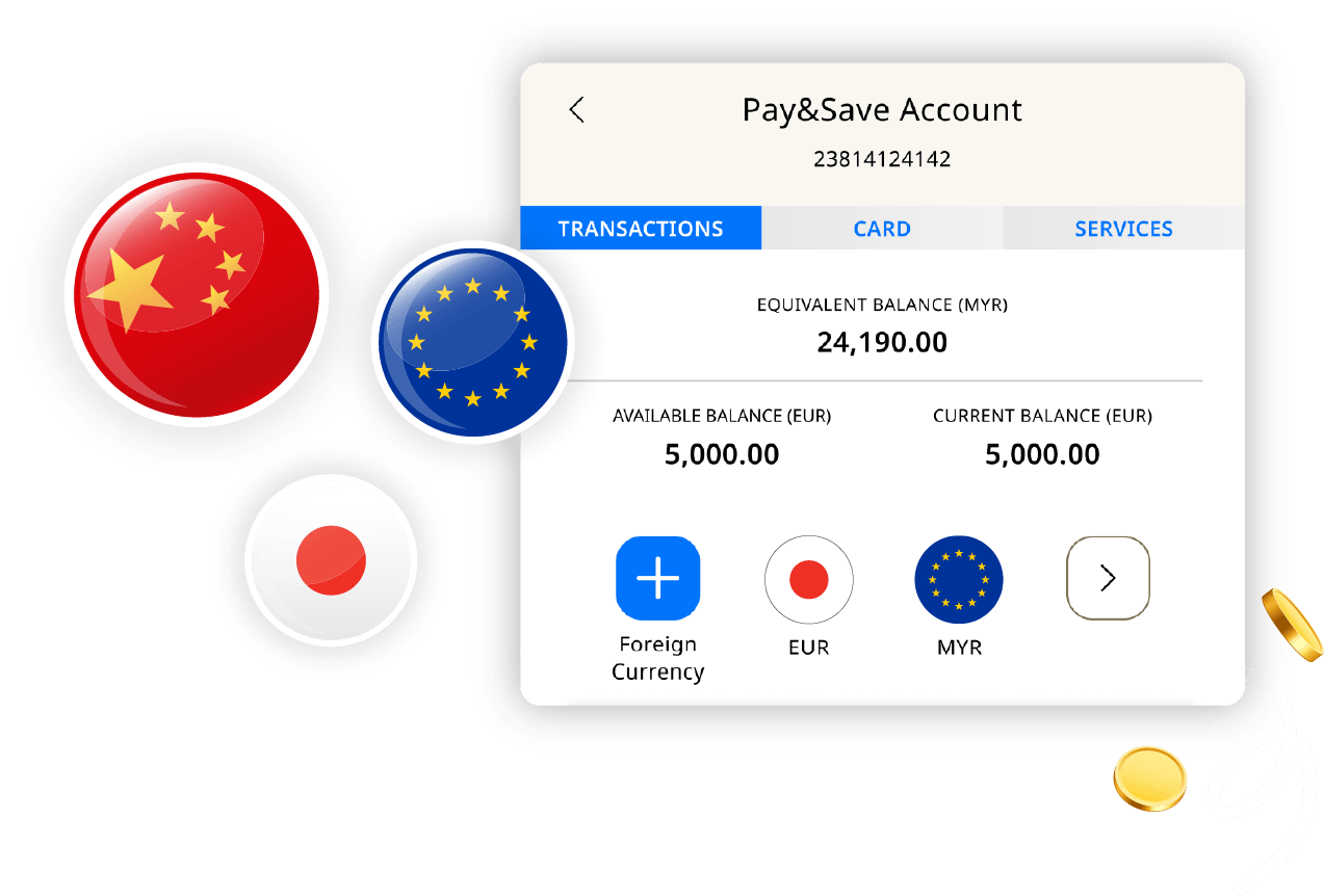 Bank account interface