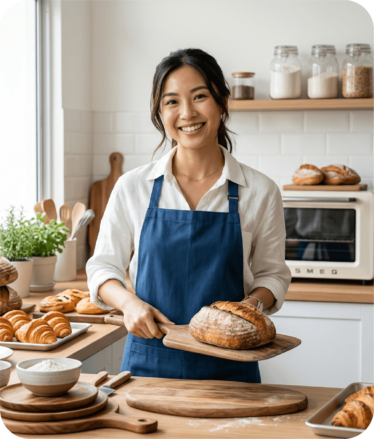 Sole proprietor managing business payments with an HLB DuitNow QR registered under the business name