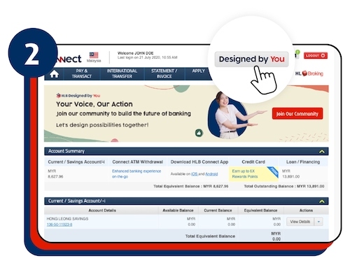 Click ‘Designed by You’ at the top right corner