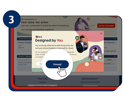 Click ‘Proceed’ to go to the Designed by You website & you will be logged out from HLB Connect