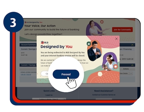 Click ‘Proceed’ to go to the Designed by You website & you will be logged out from HLB Connect 
