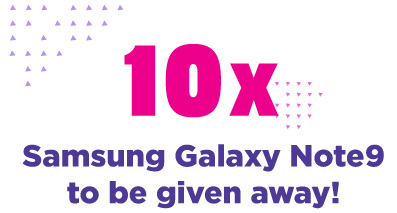 10x Samsung Galaxy Note 9 to be given away!