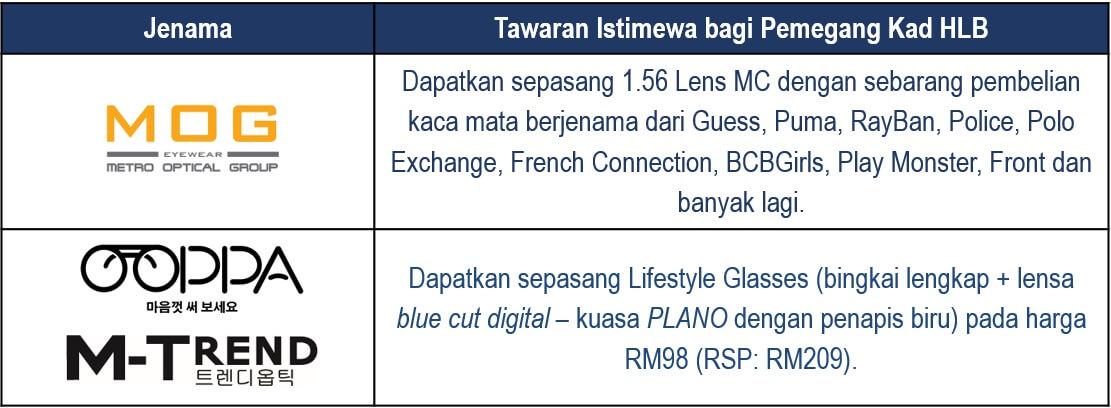 Tawaran istimewa bagi pemegang kad HLB