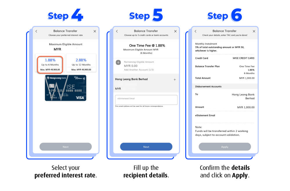 how to apply balance transfer