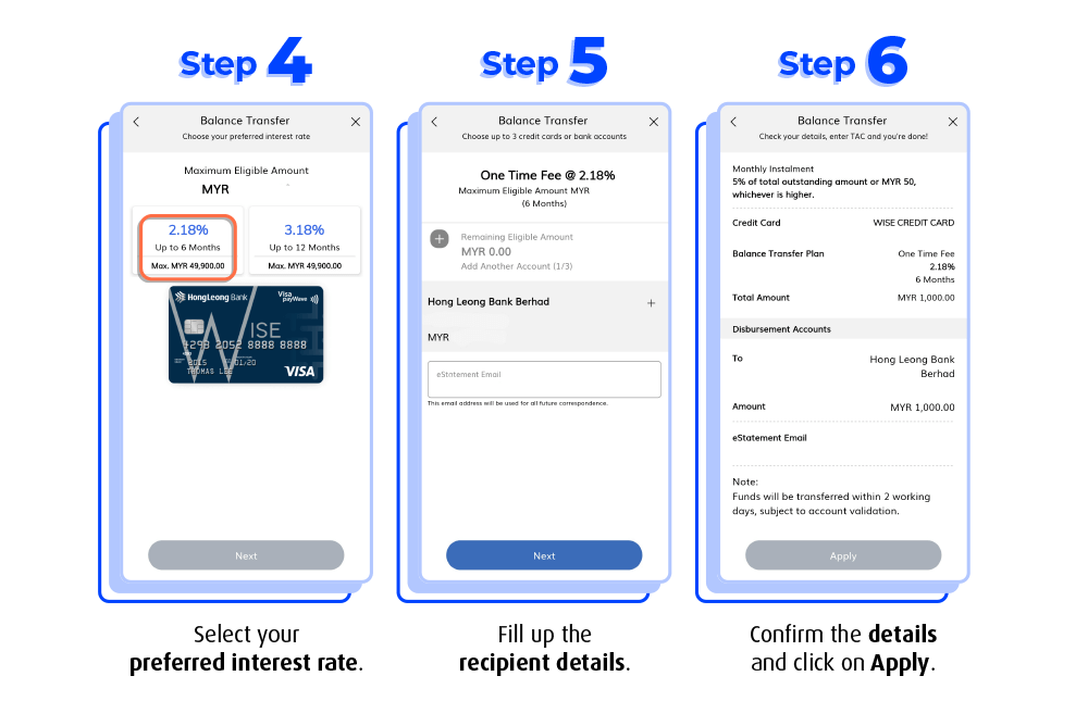 how to apply balance transfer