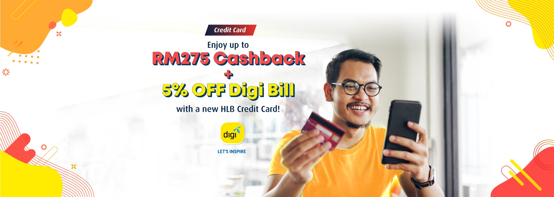 Exclusively for Digi users! Dial in the rewards when you apply for HLB Credit Card