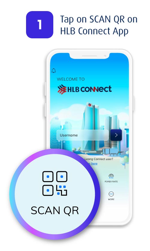 tap on scan qr on hlb connect app