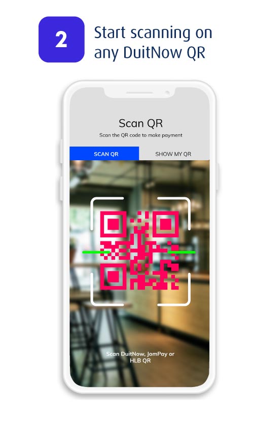 start scanning on any duitnow qr