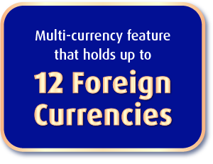 multi-currency feature that holds up to 12 foreign currencies