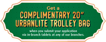 Get a Complimentary 20" Urbanlite Trolley Bag