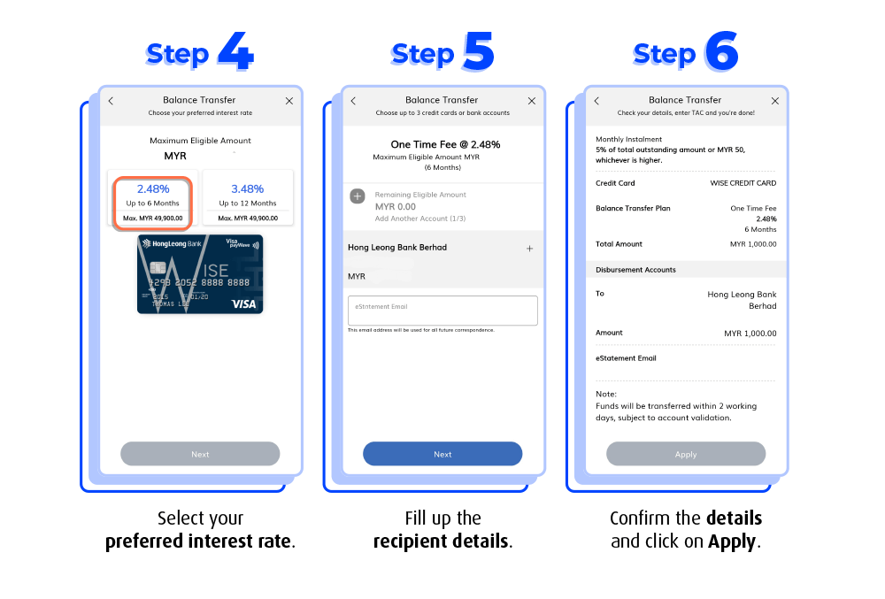 how to apply balance transfer