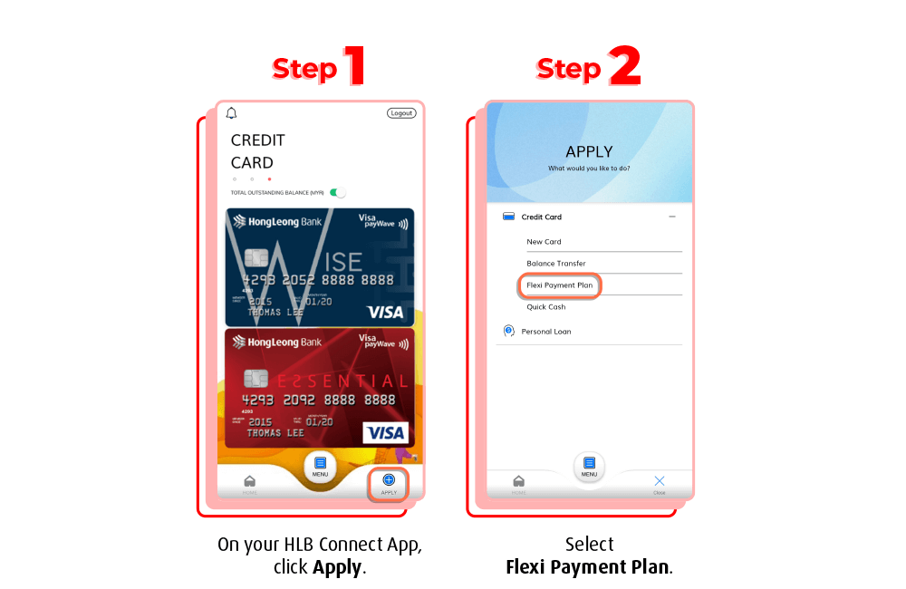 step to apply flexi payment plan