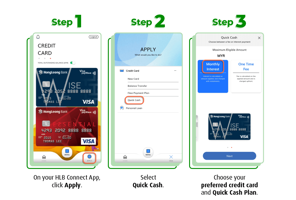 how to apply quick cash