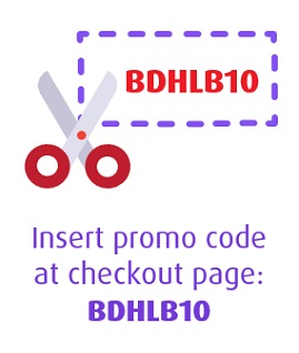 Insert promo code at checkout page: BDHLB10