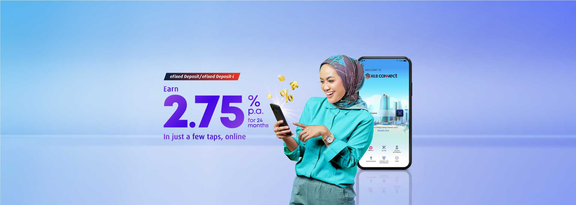 Bank from home and enjoy up to 2.75%p.a. for 24 months