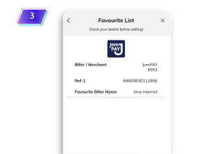step to add your favourite billers