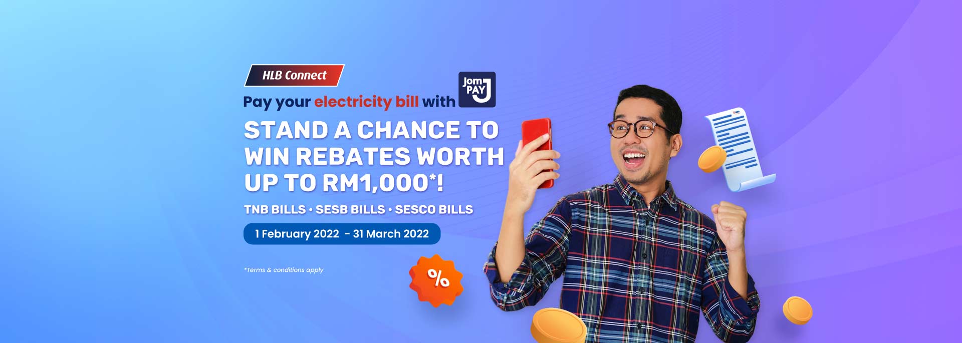 Pay your electricity bills with JomPAY for a chance to win!