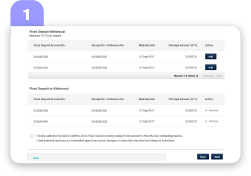 fixed deposit withdrawal step 1