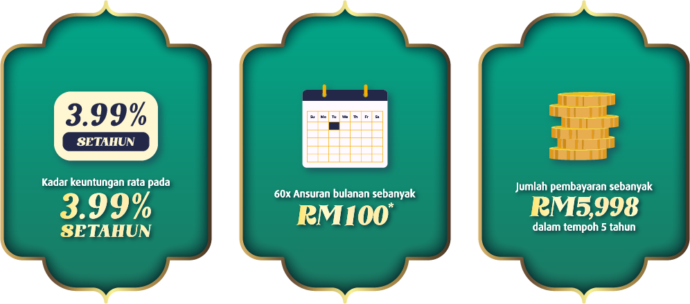 5 tahun dalam kadar rata 3.99% setahun