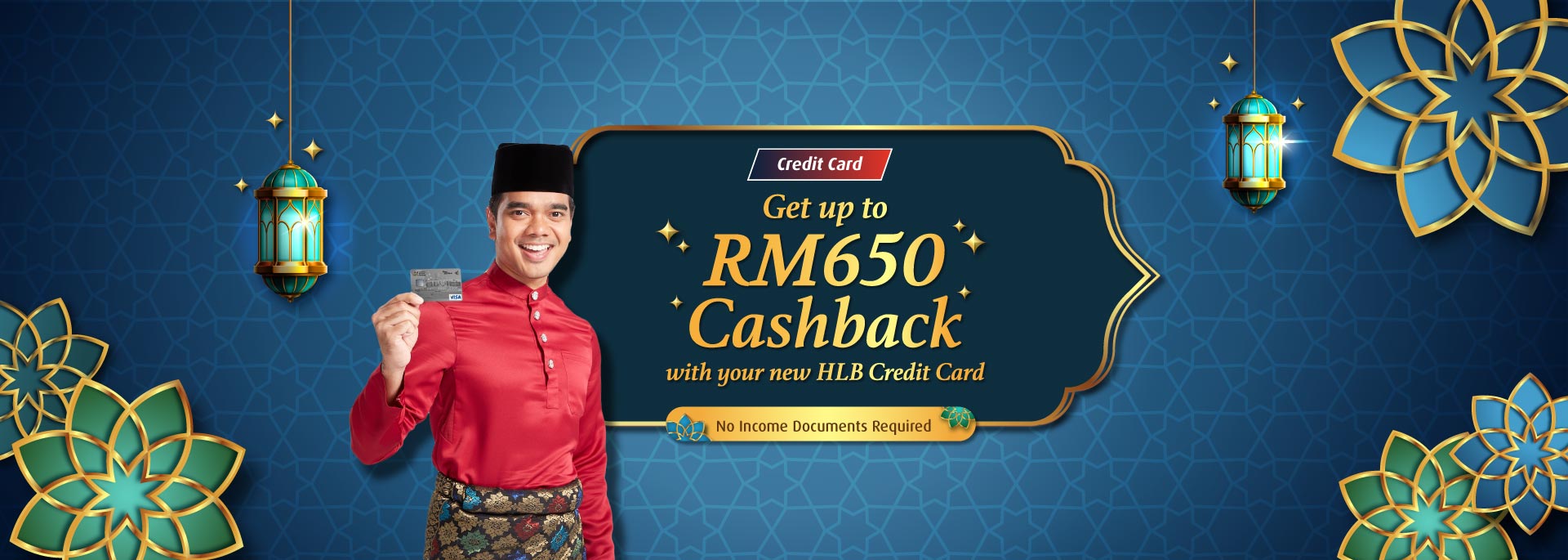 Get up to RM650 cashback with your new HLB Credit Card