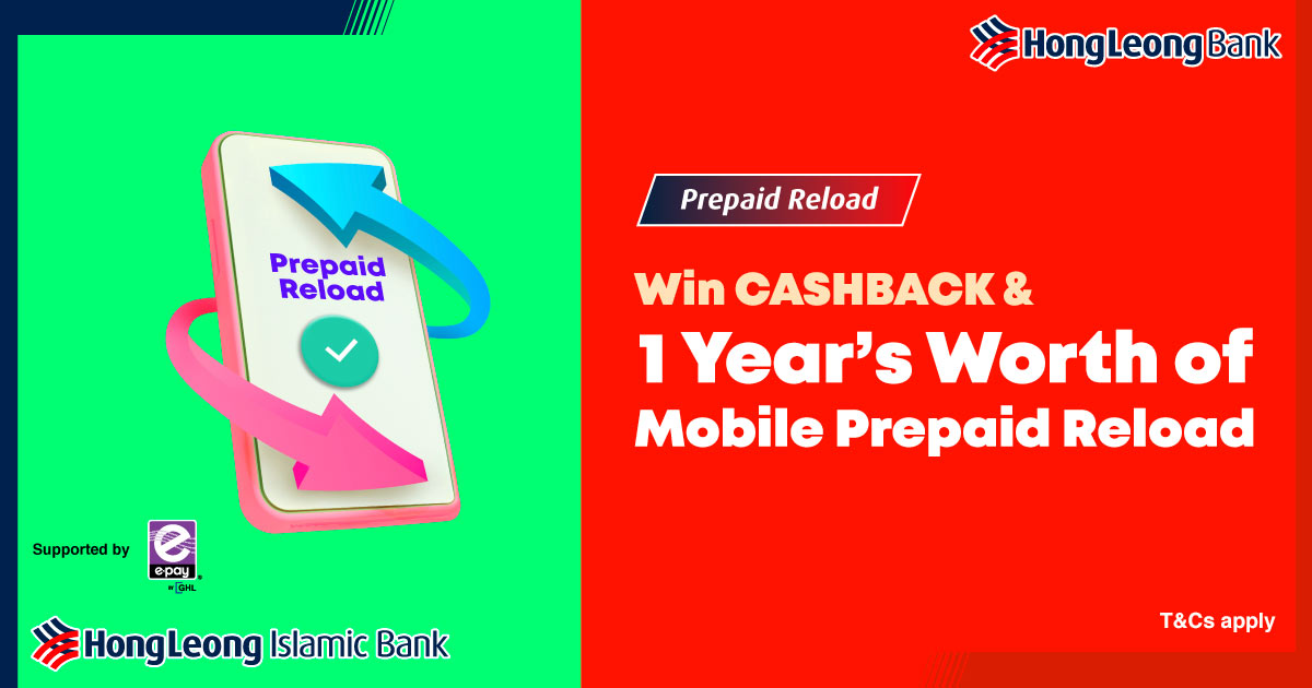 Promotions Get RM1 Cashback When You Reload Your Mobile Prepaid 