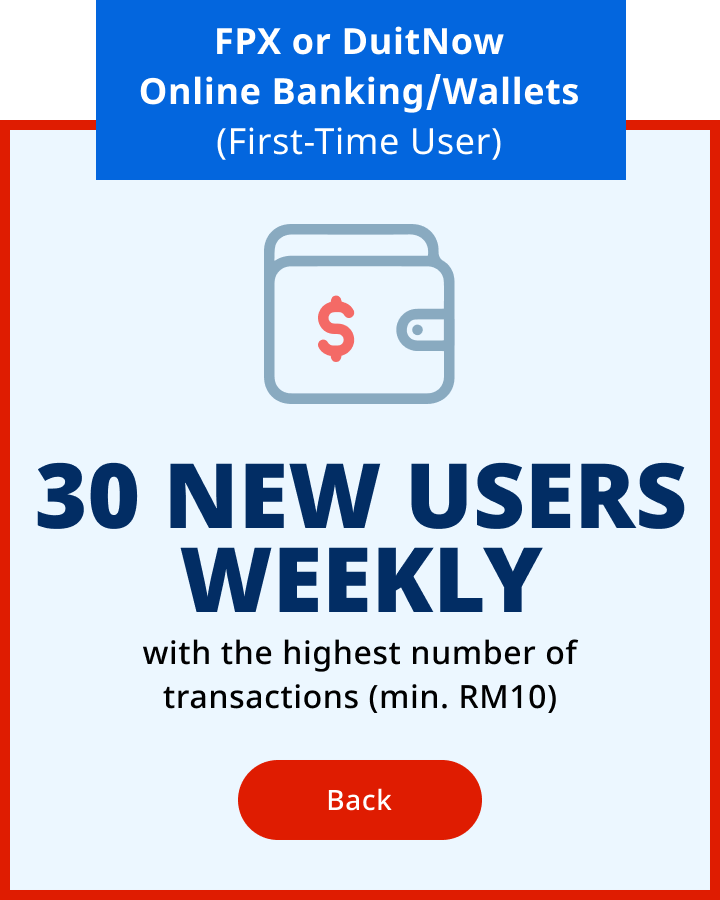 FPX or DuitNow Online Banking/Wallets First-Time Back