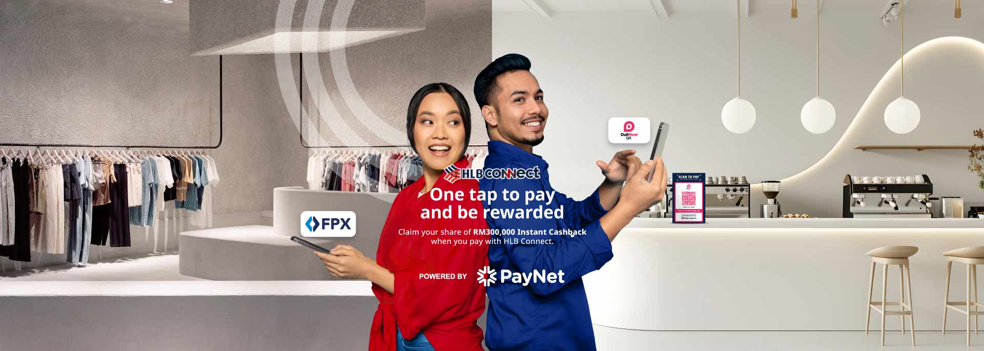 Claim your share of RM300,000 Instant Cashback when you pay with HLB Connect