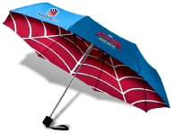 Exclusive HLB x Spider-Man Brand New Day umbrella with Marvel panels and red spider-web interior