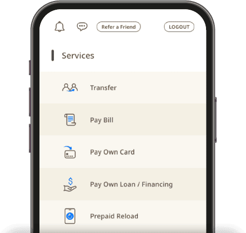 Tap Menu & select Pay Bill