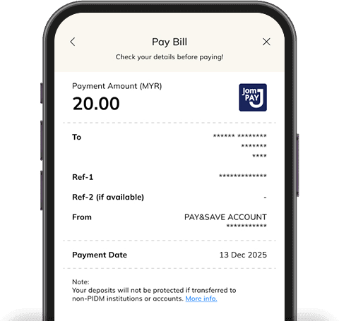 Confirm transaction details & pay