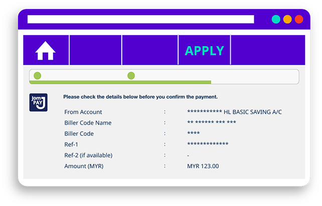 Confirm transaction details & pay
