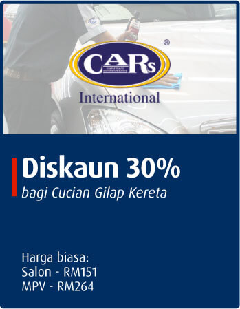 Diskaun 30% bagi Cucian Gilap Kereta