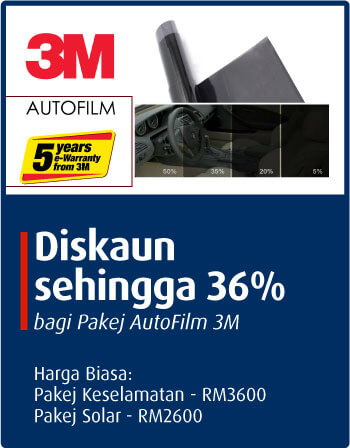 Diskaun sehingga 36% bagi Pakej AutoFilm 3M