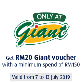 get rm20 giant voucher with a minimum spend of RM150