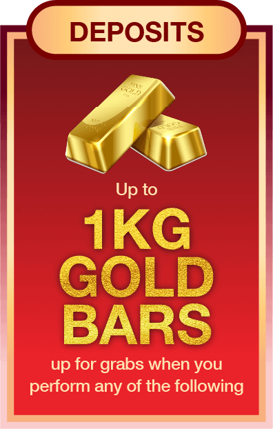 DEPOSITS Up to 1KG GOLD BARS