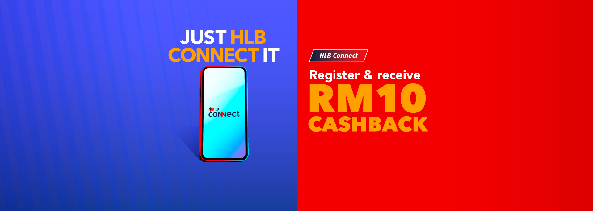 Register HLB Connect and receive RM10 Cashback